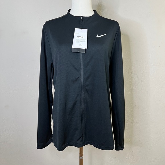 Nike Jackets & Blazers - Nike Jacket Full Zip Golf Womens Size M Black Dri-FIT UPF 40+ NEW DX1489-010